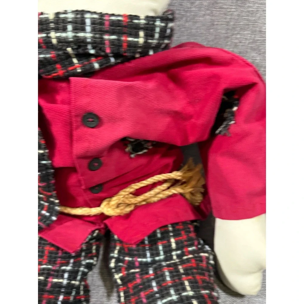 VTG Primitive Snowman Plush Doll 36